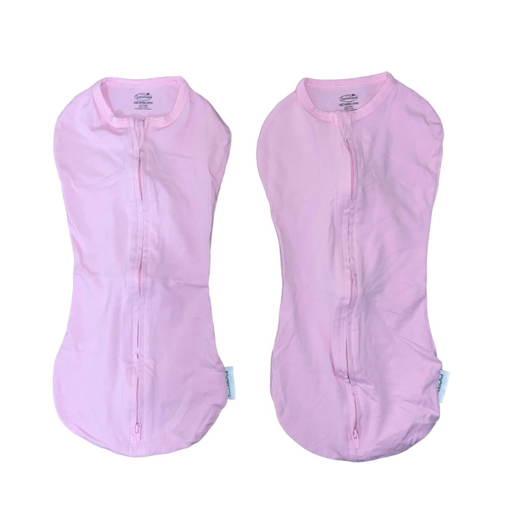 Summer SwaddlePod bundle of 2 newborn zip up pink swaddles